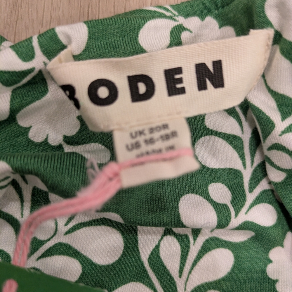 Boden Green and White Floral Midi Dress - Picture 6 of 9